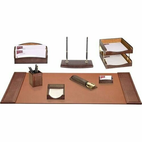 Dacasso Desk Set, Crocodile, 10 Pc, 34-3/4inx20-3/4inx5-2/5in, BN DACD2020